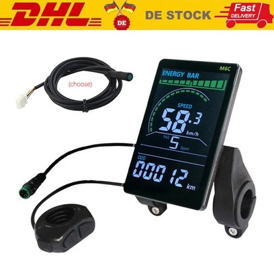 24V-60V M6C Electric Bike LCD Display Meter Panel Color Screen Waterproof Plug