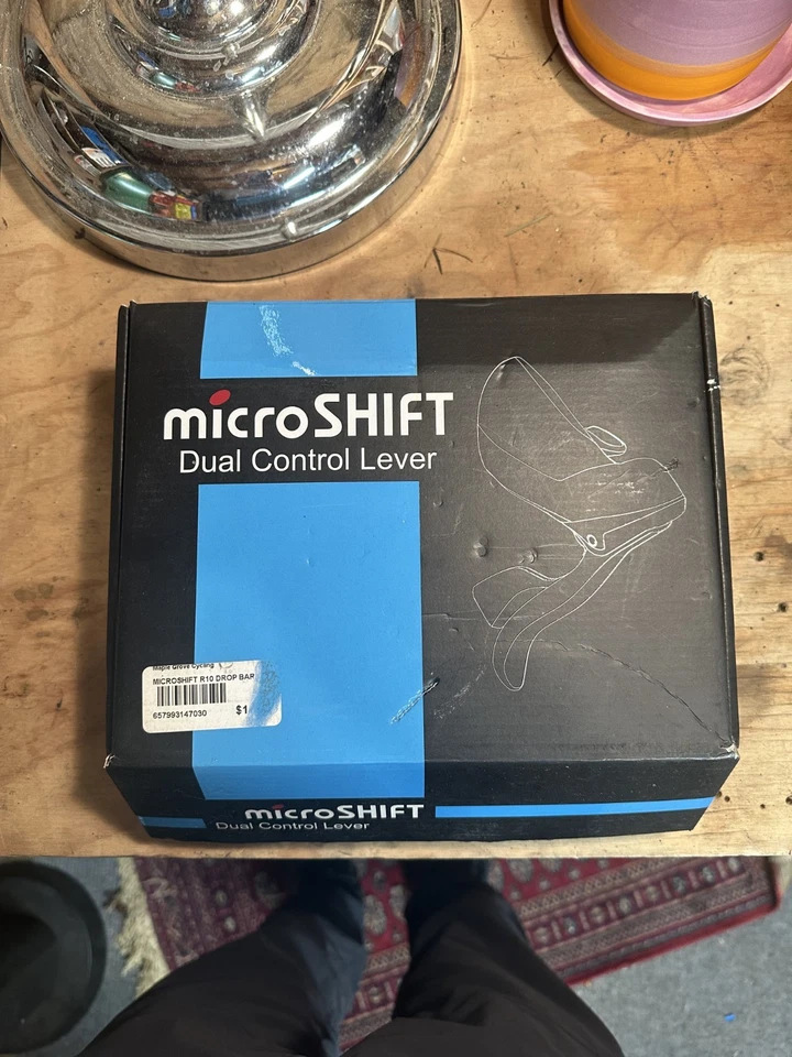 microSHIFT R10 3x10 Speed Drop Bar Shift Lever Set Triple Shimano Silver - Image 2 of 4