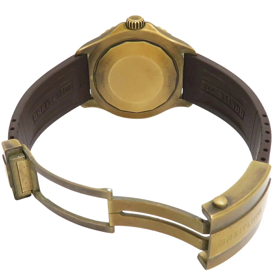 Reloj Pulsera Hombre Breitling Superocean Automático 44 N17376 Bronce Goma Marrón Foto 3 de 4