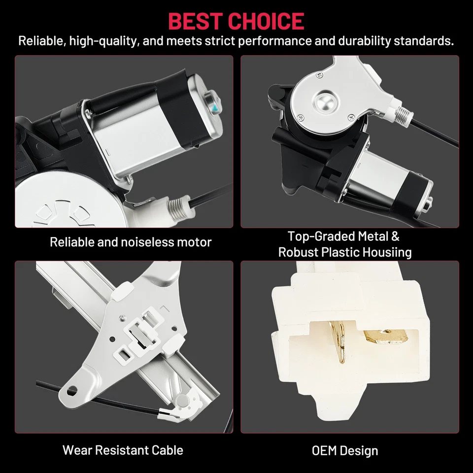 Front Left Side Power Window Regulator For 1992-96 Toyota Camry Sedan With Motor - Image 2 of 4