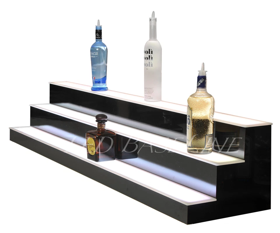 70 Inch 3 Tier LED Liquor Bottle Display Shelf Color Changing Bar Rack - Image 2 of 4
