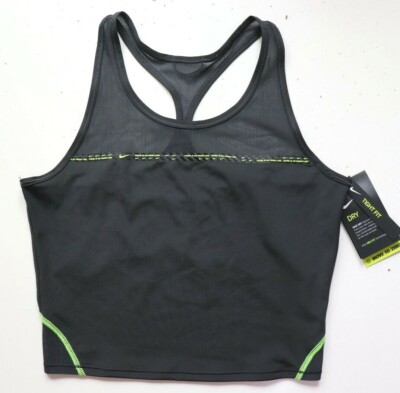 NIKE DRI FIT TAPED PACK TRAINING CROPPED TANK TOP - GRAU DD4242-070 DAMEN S