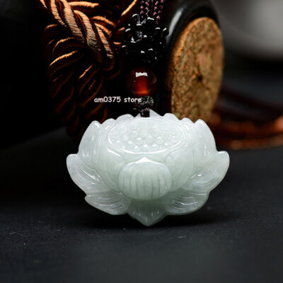 Natürlicher Grade A Jade Jadeit Anhänger Damen Lotus Jade Anhänger 1,18 ZollL