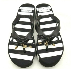 Kate Spade logotipo Encanto Negro Blanco Zapatos Sandalias Plataforma de  rayas para mujer 7 M | eBay
