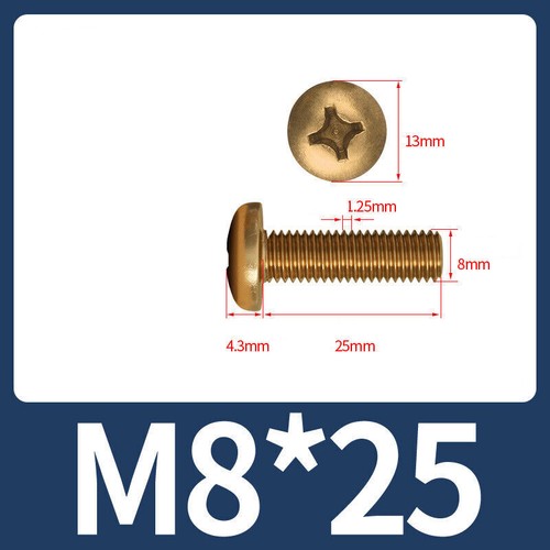 Viti a testa tonda M2 M2,5 M3 M4 M5 M6 M8 ottone Phillips macchina bullone a vite - Foto 67 di 74