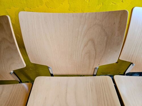 LOT of 8 KUSCH+CO 2000s RETRO LOOK HOT MOULDED PLYWOOD STACKING CHAIRS FREE SHIP - Picture 19 of 21
