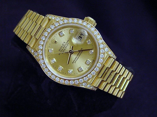 Damas Rolex Oro Amarillo 18K Datejust COLECCIÓN CORONA President Diamond 69158