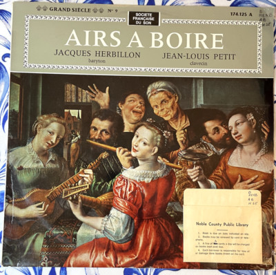 Airs A Boire, vinyl, Jacques Herbillon, Jean-Louis Petit, Ex-Lib, Made in France