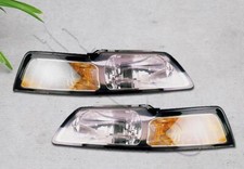 For 1999-2004 Ford Mustang Bulbs Socket Included Replacement Headlights Pair For 1999-2004 Ford Mustang Bulbs Socket Included Replacement Headlights Pair