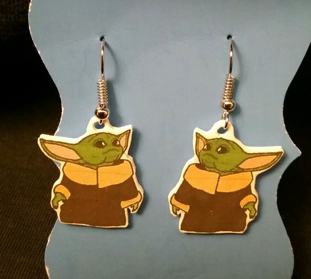 Baby Yoda the mandalorian Star Wars inspired Earrings jewlery Style 2