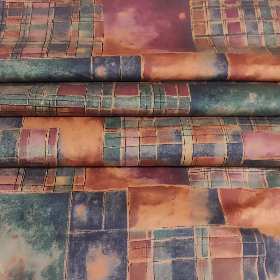 Vintage green orange upholstery curtain fabric Sewing Craft - Image 3 of 4