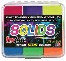FX Makeup Face Body Paint Cosplay ProAiir Solids NEON Pallete Waterproof