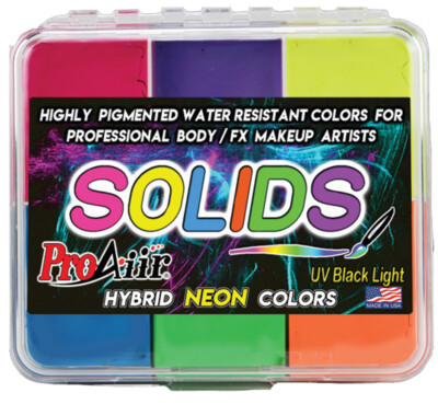 FX Makeup Face Body Paint Cosplay ProAiir Solids NEON Pallete Waterproof 