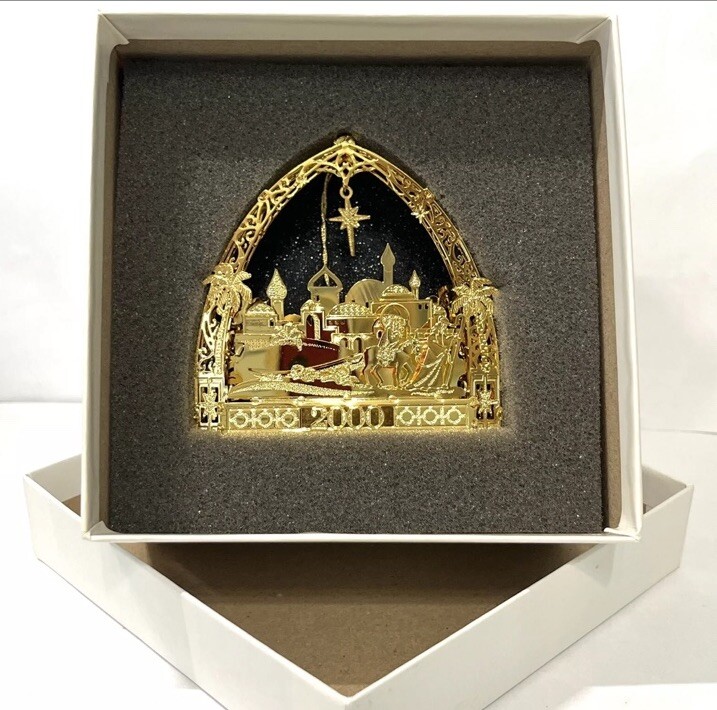 Bethlehem 2000 Danbury Mint 23KT Annual Gold Electroplate Ornament w/Box