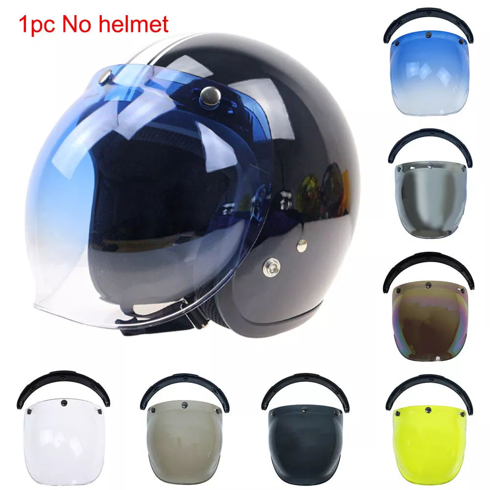 With Bracket Universal Open Face Motorcycle Helmet Bubble Visor 3
