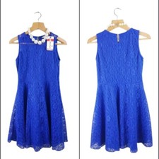 blue chiffon layered evening cocktail party dress size 10 