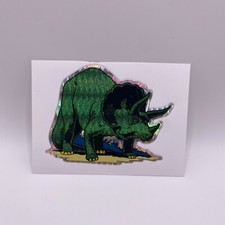 RARE Vintage 1990s Green Triceratops Dinosaur Prism Vending Machine Sticker