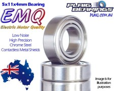 5x11x4mm EMQ Bearings MR115zzEMQ - Metal Shields - Precision High Speed Bearings
