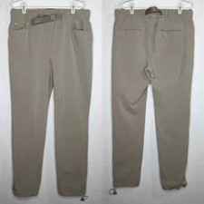 Eddie Bauer tan belted drawstring ankle pant 10