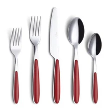 ANNOVA 20-Piece Flatware Set Stainless Steel Cutlery with Color Handles Red