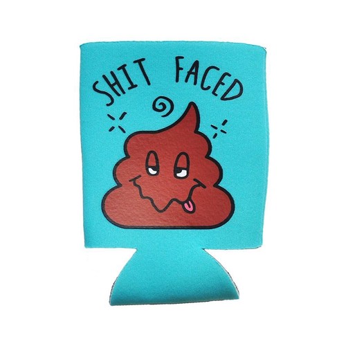 SH*T FACED BEER KOOZIE Koozy Can Bottle Coozie Poo Poop Novelty Turd
