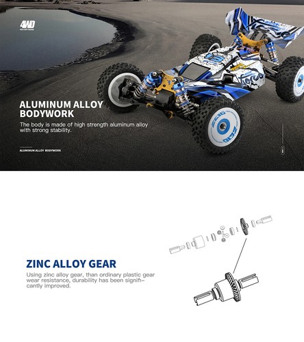 WLtoys 124017-V8 RC 1/12 2.4G 4WD 75km/h Brushless Metal Chassis RTR Racing Car - Picture 11 of 23