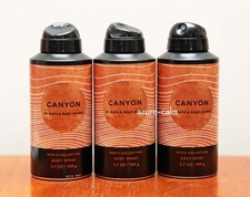 Bath  Body Works for Men CANYON 3.7 ozs Deodorizing Deo Body Spray Mist x 3