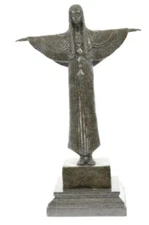 Original Milo Egyptian Princess Bronze Marble Sculpture Statue Art Deco Figurine