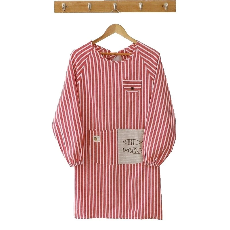 Linen Blend Striped Kitchen Aprons