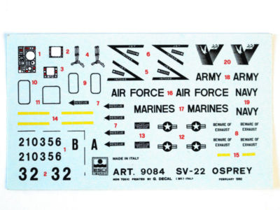 Esci 9084 Vintage Decals Osprey SV-22 1:72 Modell