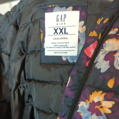 Gap Kids XXL Coldcontrol Floral Hooded Puffer Jacket Water-Resistant - Picture 5 of 7