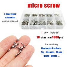 1000pcs/box Micro Small Screw Set for Toy Car Electronic Products Glasses Phone