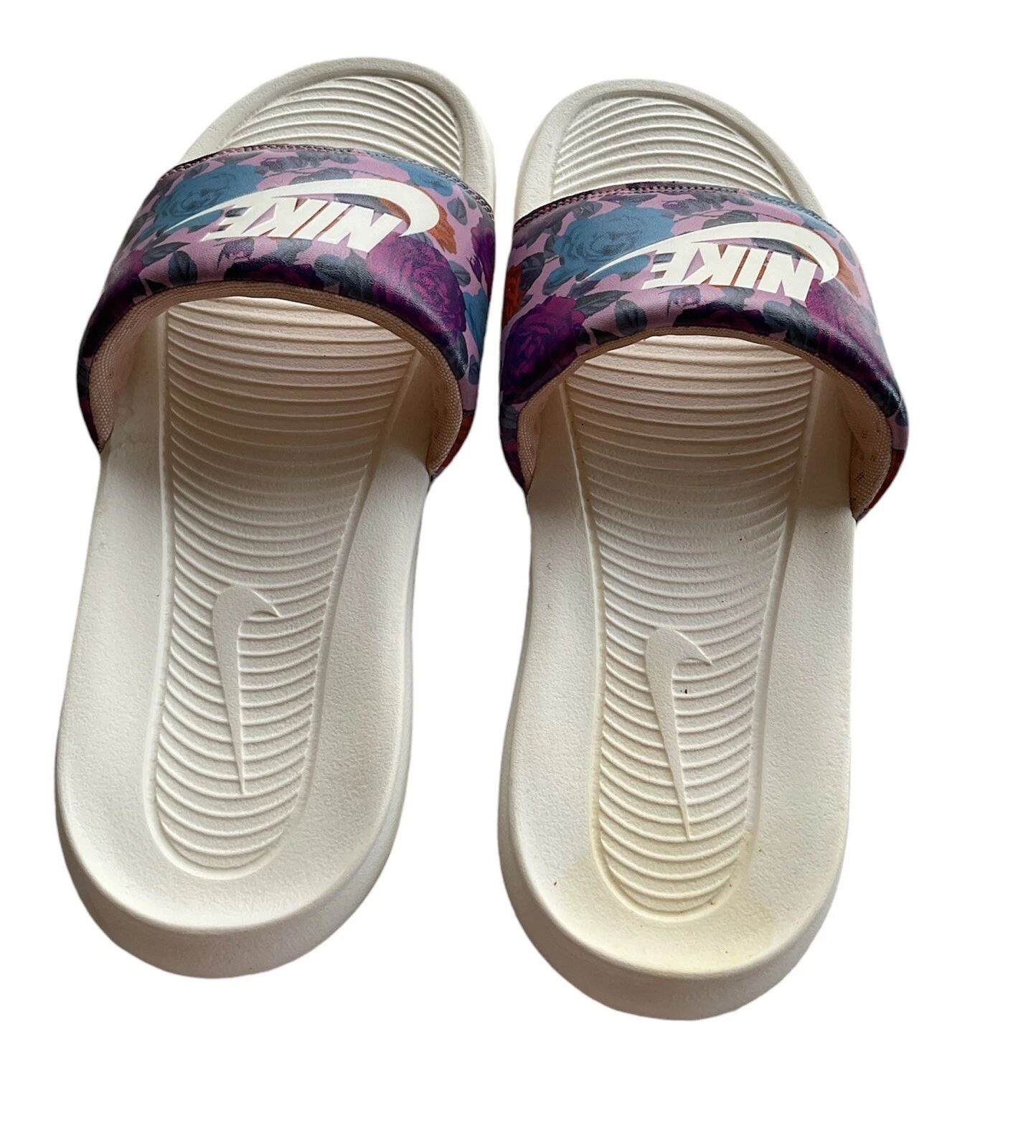 NUOVE NIKE Victori One Cosmic Fucsia Floreale e Bianco Slides Donna Taglia 9