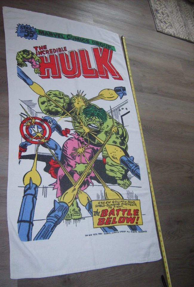 RARO Marvelmania El Increíble Hulk #232 1979 Cubierta Marvel Toalla de Playa 1985 Foto 2 de 4