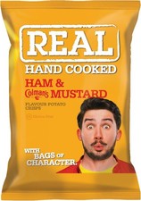 Real Handcooked Crisps 24x35g Ham & English Mustard