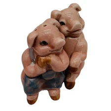 Pig - Ceramic Salt & Pepper Shakers Cuddly Pale Pink Pigs