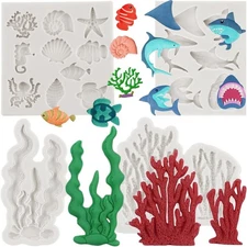 Sijiangmold Marine Theme Fondant Mold Coral Silicone Molds Ocean Style H 