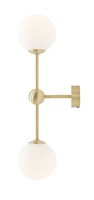 Wandlampe Glas Metall Messing Wohnzimmer H:59 Cm E14 Wandleuchte Schlafzimmer