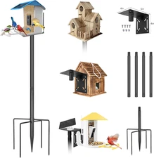 79In Smart Bird Feeder Pole Mount Kit,Adjustable Bird House Pole for Outdoors He