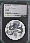 2024 Bullion Silver Eagles NGC MS-70 P125 Year of the Dragon