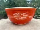 Vintage Pyrex Autumn Harvest Wheat Mixing Bowl #403 Rust 2.5 qt.