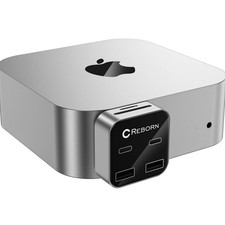 Ultra-Compact Mac Mini M4 Dock: 6-Port Hub with Rugged Protection  10Gbps Speed