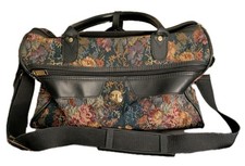 VTG Jaguar Floral Tapestry Weekender Travel Luggage Bag Soft Shell Carry-on