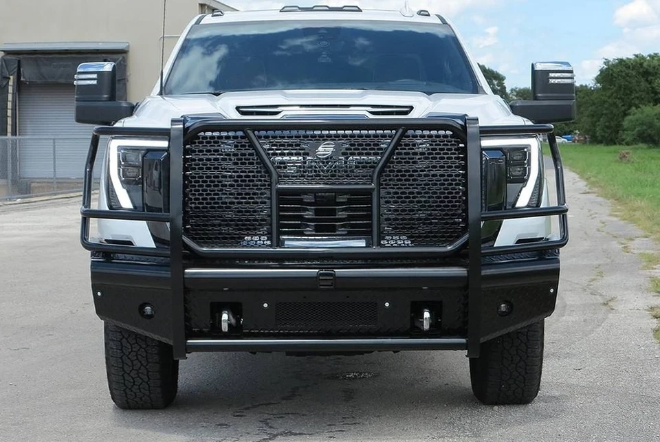 For GMC Sierra 3500 HD 24-25 Bumper Full Width Black Front HD Bumper w Brush — 第 2/3 张图片