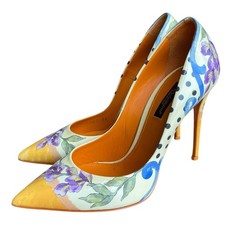 DOLCE & GABBANA Multicolor Floral Printed Patent Pointed Toe Pumps, Size 36