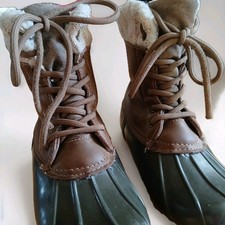Arctic Shield Winter Snow Boots Girls Size 5 Brown Leather Lace Up