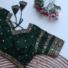 Party Wedding Wear Embroidery Silk Blend Choli Indian Bollywood Women's Blouse