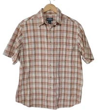 Woolrich Button Up Plaid Shirt Men's Size L Multicolor Short Sleeves