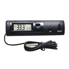 Thermometer A/C LCD Display In Out Clock Car Home Dual-Way Digital Thermometer