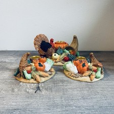 Vintage Fall Harvest Candle Holder Set   Tabl...